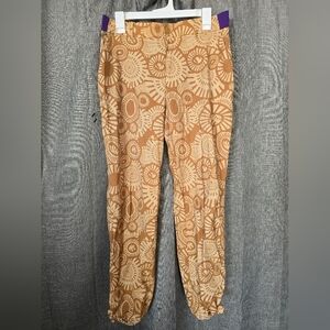 Backcountry Womens Size 10 Abstract Floral Mustard Yellow Joggers